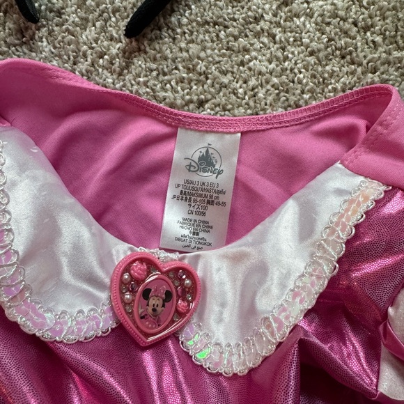 Toddler Minnie Mouse Costume Dress w/ Ears Disney Pink Polka Dot Costume Size 3T - Picture 9 of 9